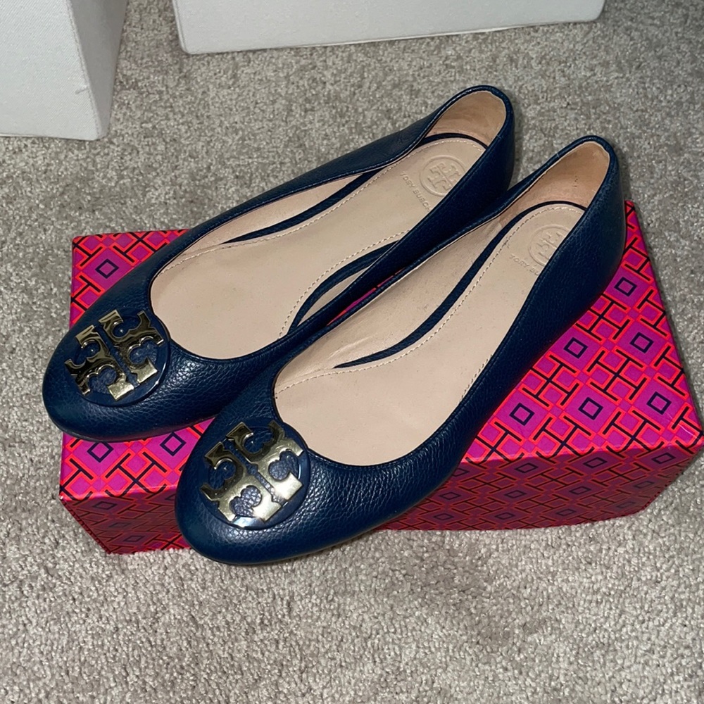 Tory Burch navy flats